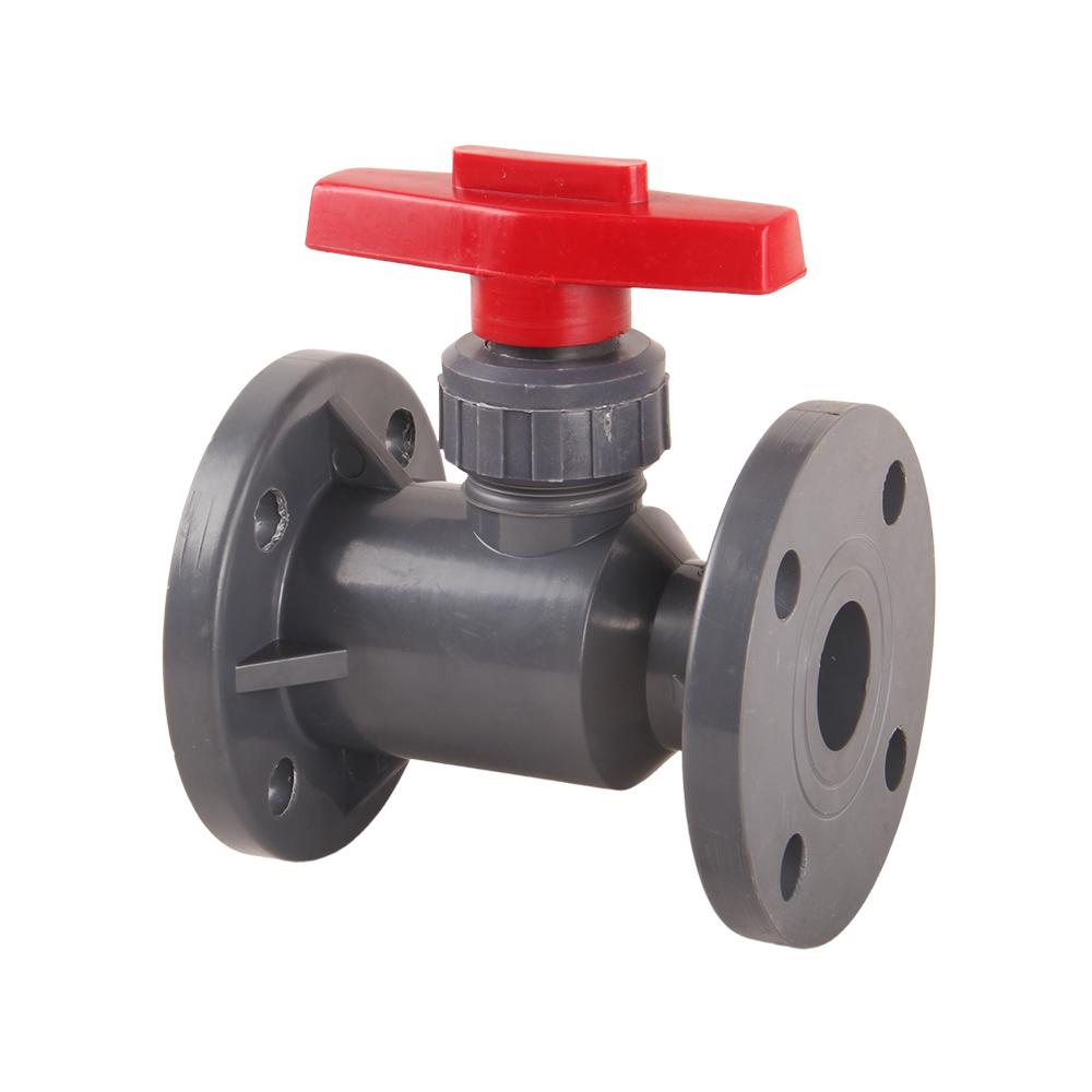 China Hot Sales UPVC Flange Ball Valve Plastic Seawater Chemical Sewage Ball Valve Acid And Alkali Anti-Corrosion