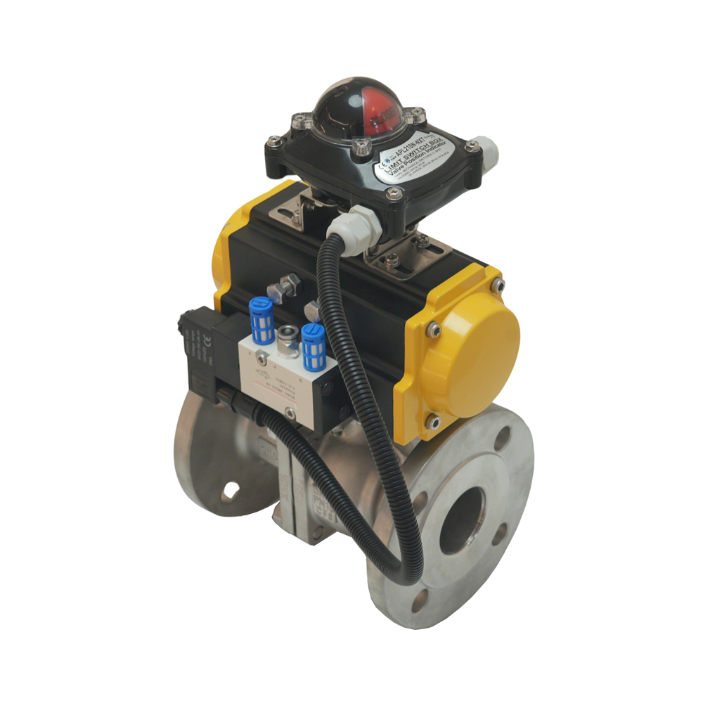 Efficient Durable Rational Construction Stainless Steel Pneumatic Actuator Heavy Duty Flange End Ball Valve With Two Piece