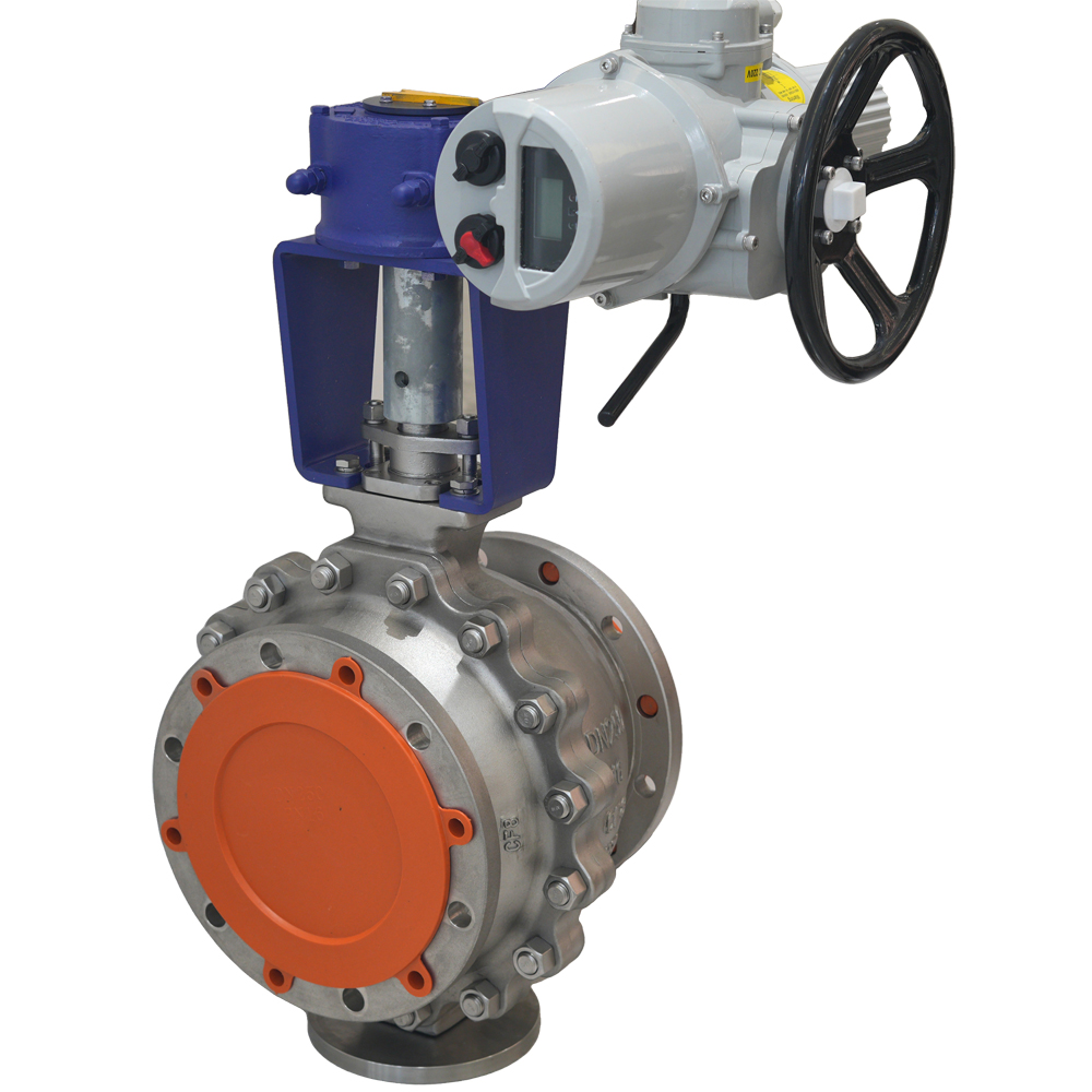 Electric Actuator Multi Turn Full Bore V-shaped Ball Valve Stainless Steel Chemical Industry Flange V Type Ball Valve