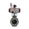 Flange End DN25-DN500 Pneumatic Actuator V-shaped Stainless Steel Ball Valve with Triple Fittings