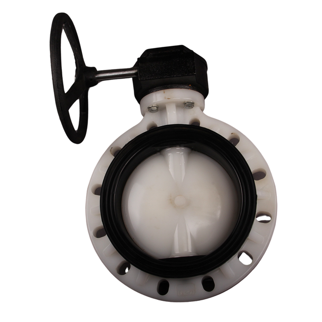 Dn125 Dn150 Dn 200 Dn 300 Dn 600 PVDF Turbine Valve Worm Gear Actuator Butterfly Valve High Temperatureacid Corrosion Resistant