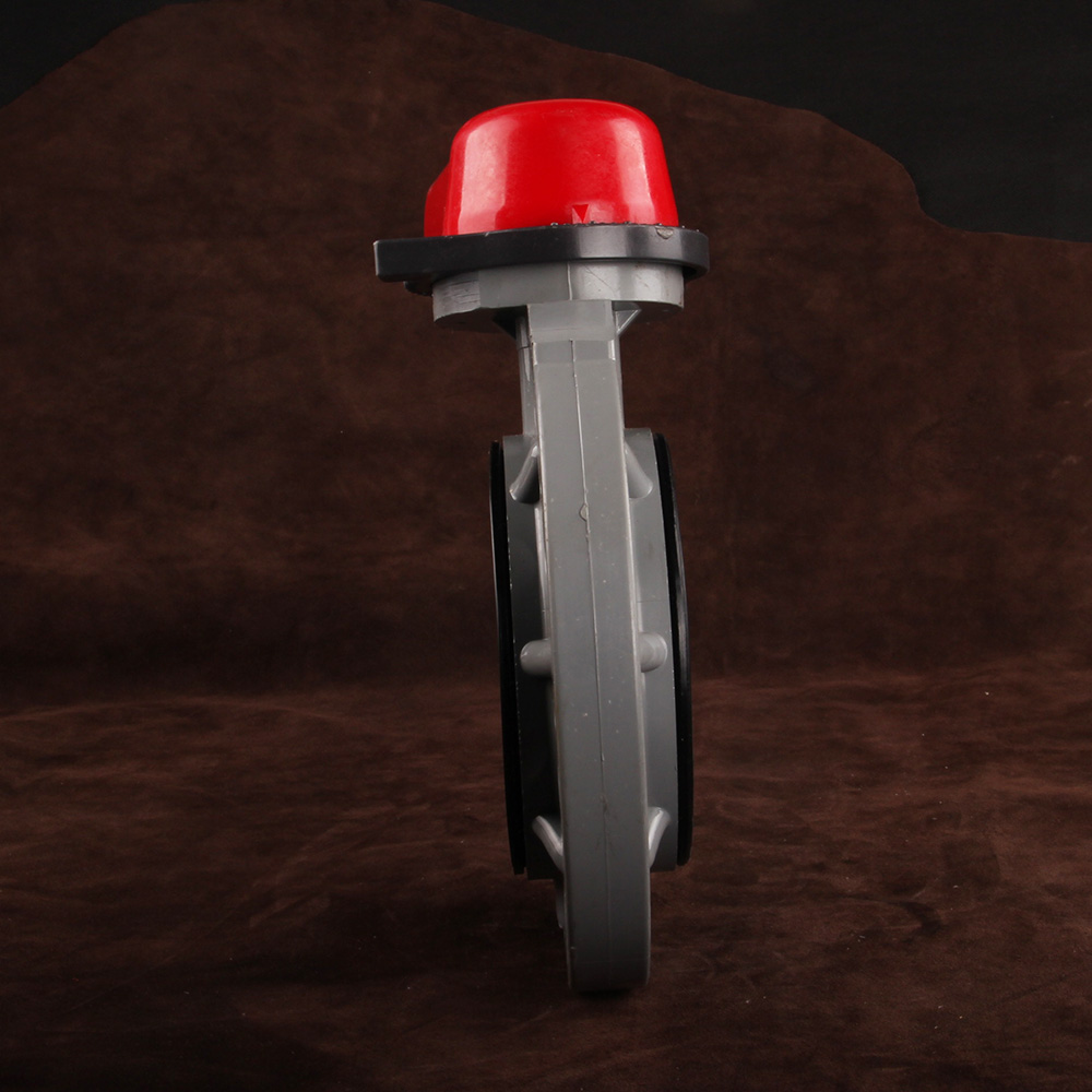 China Factory CPVC Plastic Corrosion Resistance Butterfly Valve OEM ODM Red Plastic Lever Handle Type Butterfly Valve