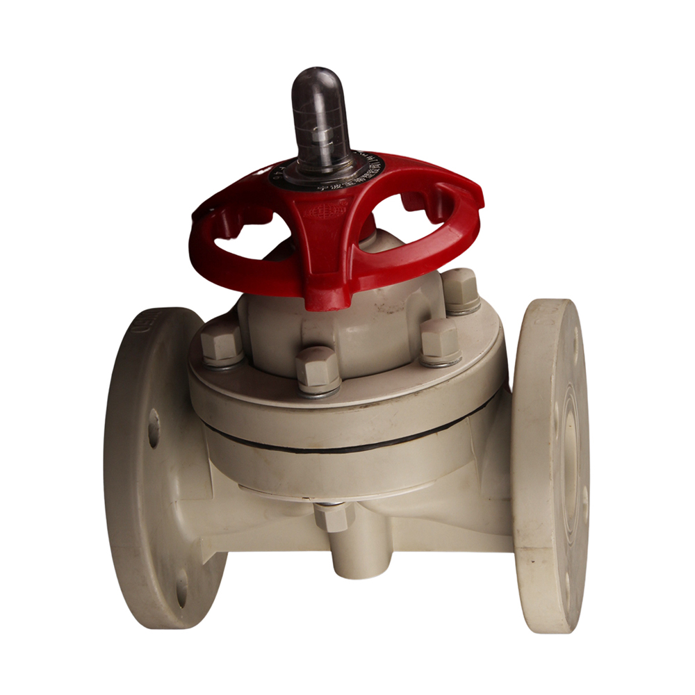 Durable Performance PPH Flanged Diaphragm Valve 1/2in-12in Soft Seal Manual Through Way Plastic Diaphragm Valve for Waste Water