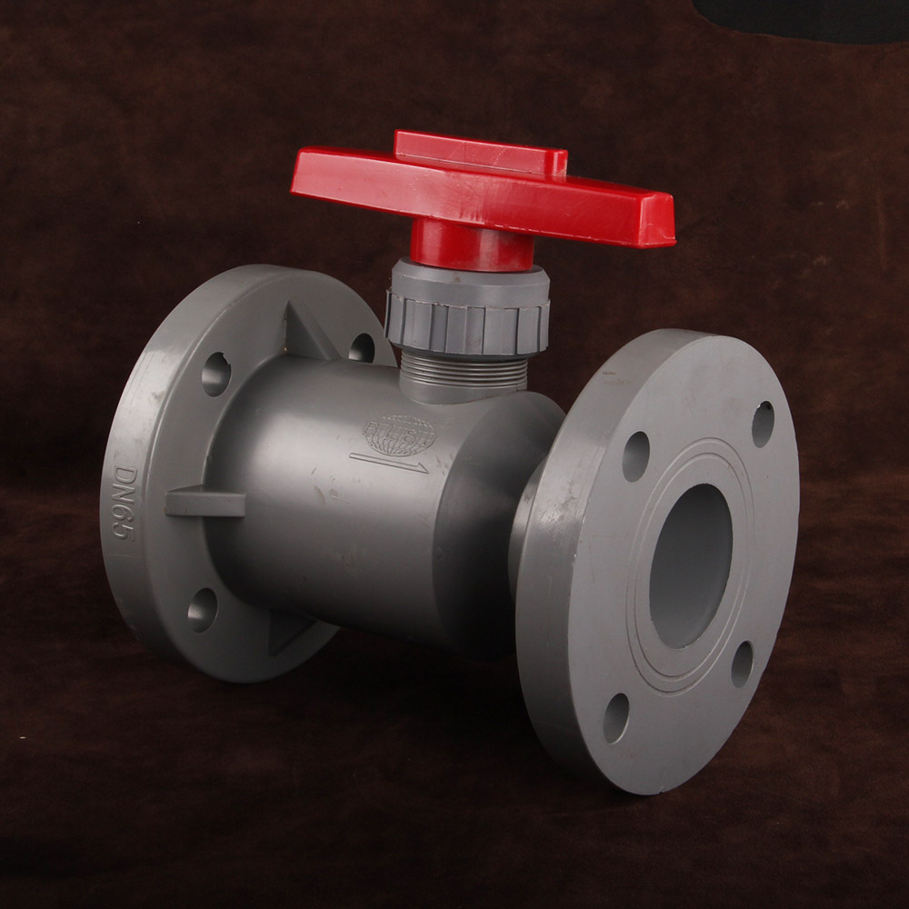 CPVC Flange Connecting Ball Valve Plastic CPVC Manual Ball Valve for Chemical Industry
