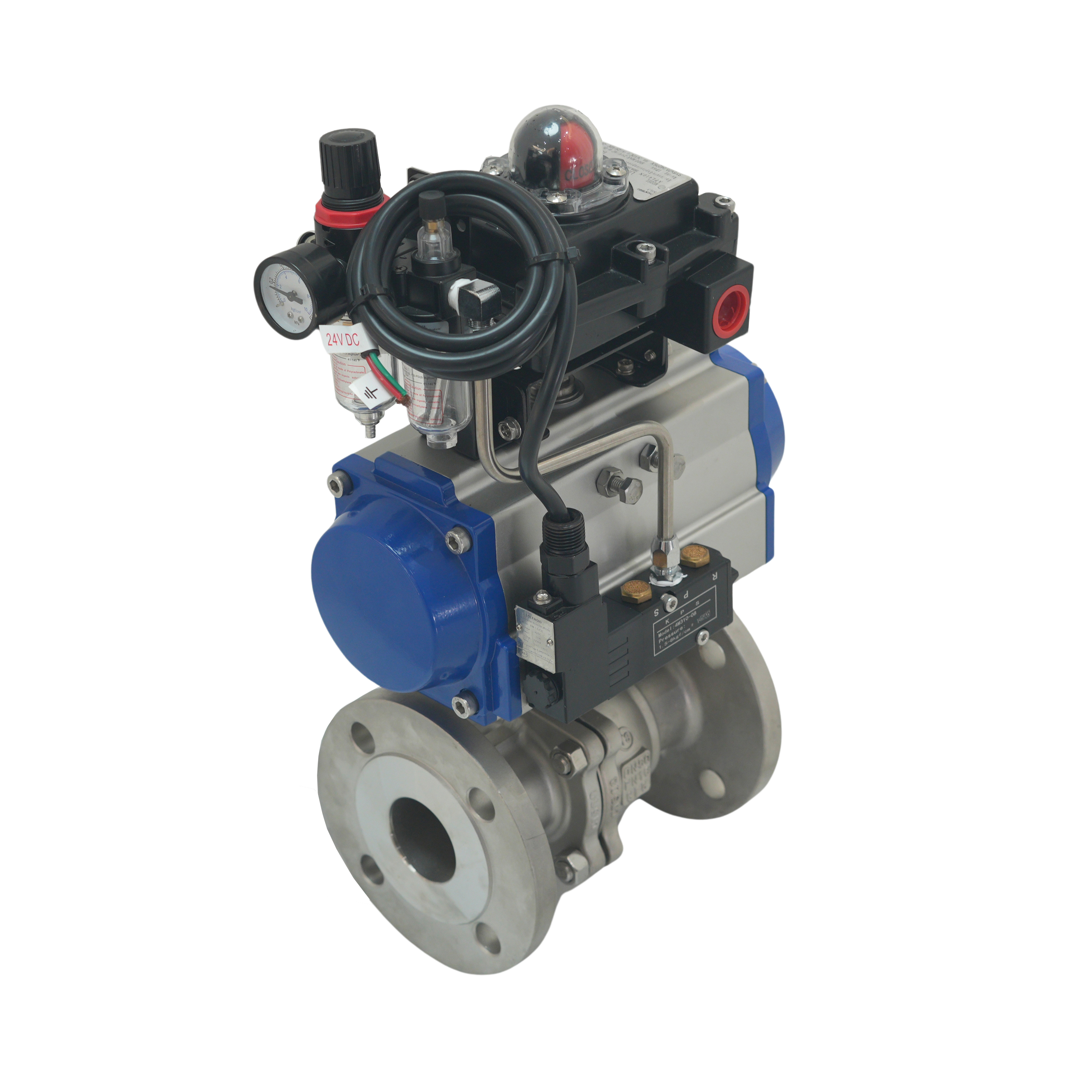 Investment Casting Stainless Steel Heavy Duty Explosion-proof Pneumatic Flange Ball Valve