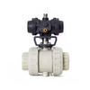 Pneumatic Actuator Controller Full Flow Pph Double Union Socket End Ball Valve Plastic Cylinder Pneumatic True Union Ball Valve