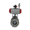 Flange End DN25-DN500 Pneumatic Actuator V-shaped Stainless Steel Ball Valve with Triple Fittings